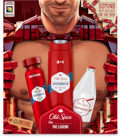 Old Spice Ironman pro muže, S deodorantem ve spreji, sprchovým gelem a vodou po holení Whitewater se svěží vůní