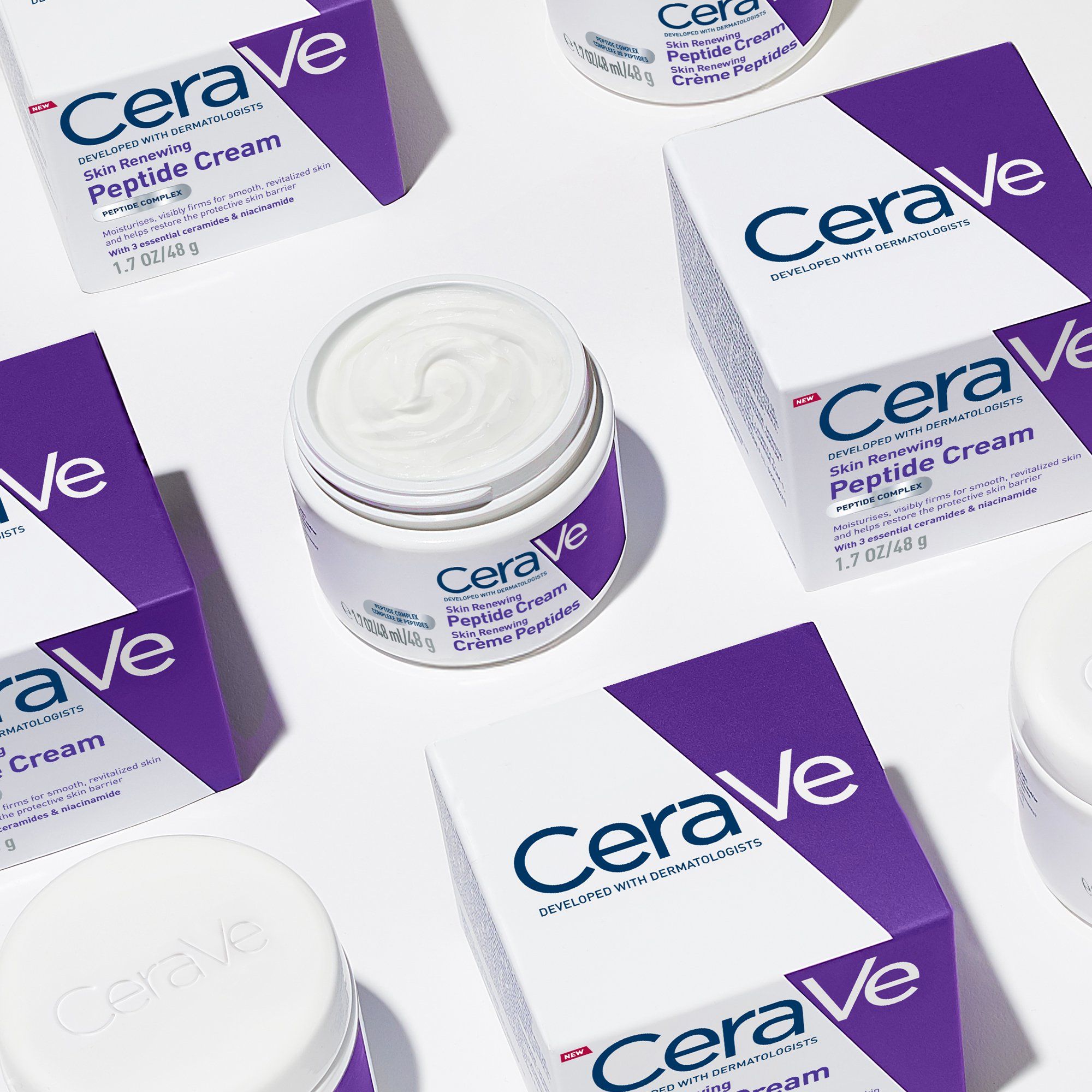 CeraVe peptidový krém pro obnovu pleti s 3 esenciálními ceramidy a niacinamidem 48 ml