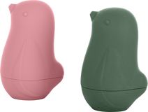 Petite&Mars Hračky silikonové do koupele - Love birds Rose Green 6m+
