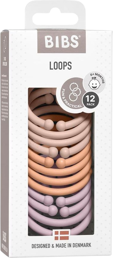 BIBS Loops kroužky, Blush/ Peach/ Dusky Lilac 12 ks