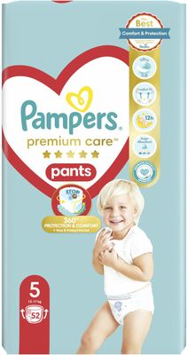 Pampers Premium Care Pants Plenkové kalhotky vel. 5, 12-17 kg, 52 ks