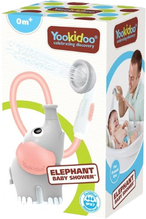Yookidoo Dětská sprcha slon - šedorůžová