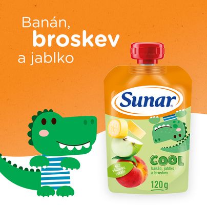 Sunar Cool ovocná kapsička broskev, banán, jablko 12m+ 120 g