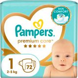 Pampers Premium Care plenky vel. 1, 2-5 kg, 72 ks