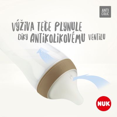 Nuk Perfect Match láhev s kontrolou teploty, šedá 150 ml