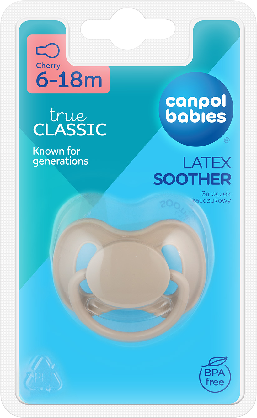 Canpol babies Dudlík kaučukový třešinka NUDE béžový