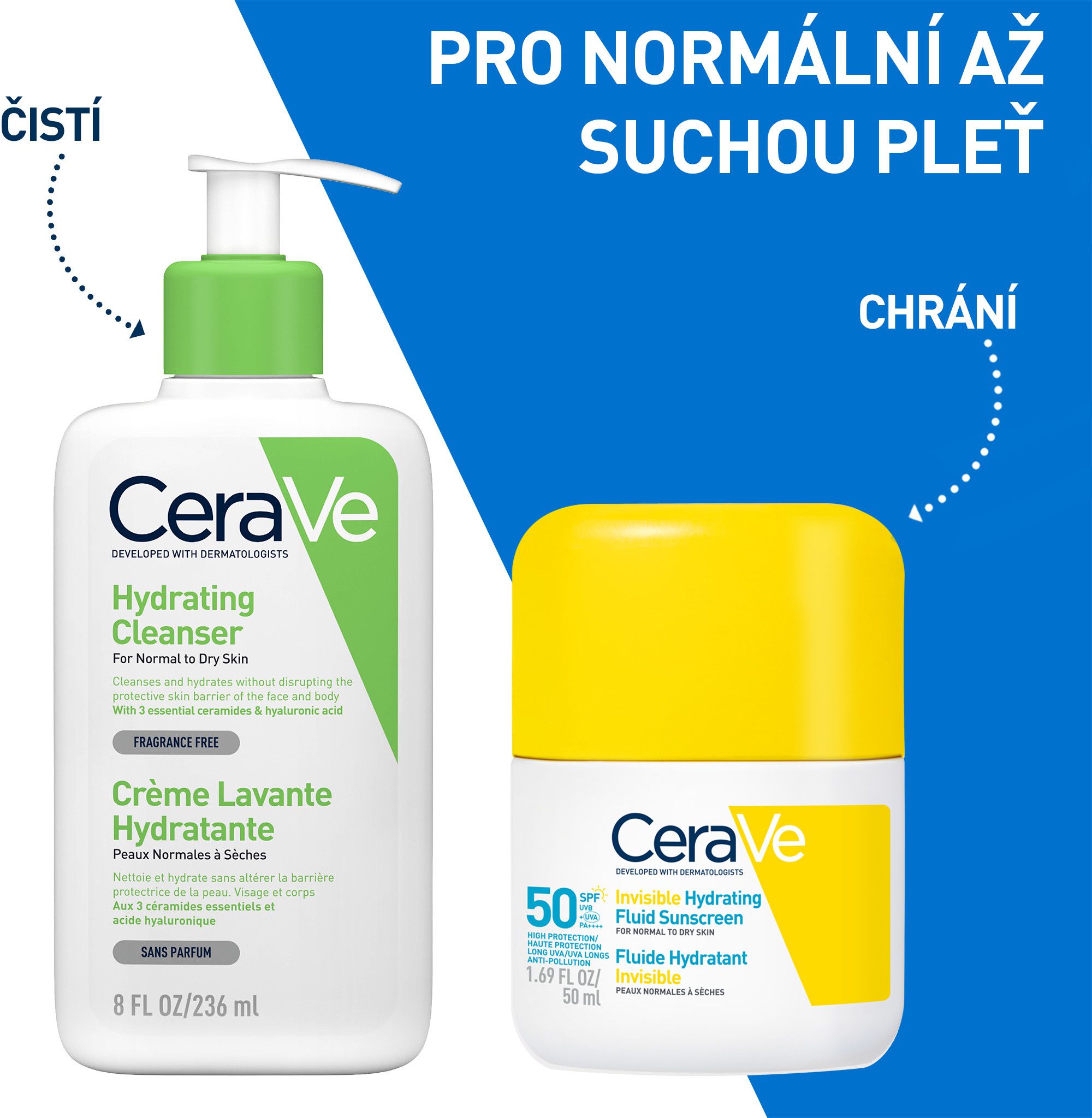 CeraVe Hydratační opalovací fluid SPF50, 50 ml