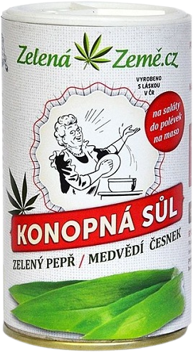 Zelená Země Konopná sůl pepř a medvědí česnek 165 g
