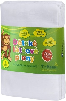 T-Tomi Látkové tetra pleny, bílé 5 ks