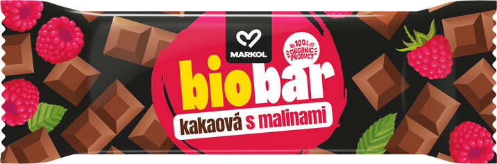 Markol Bio Tyčinka kakaová s malinami 40 g