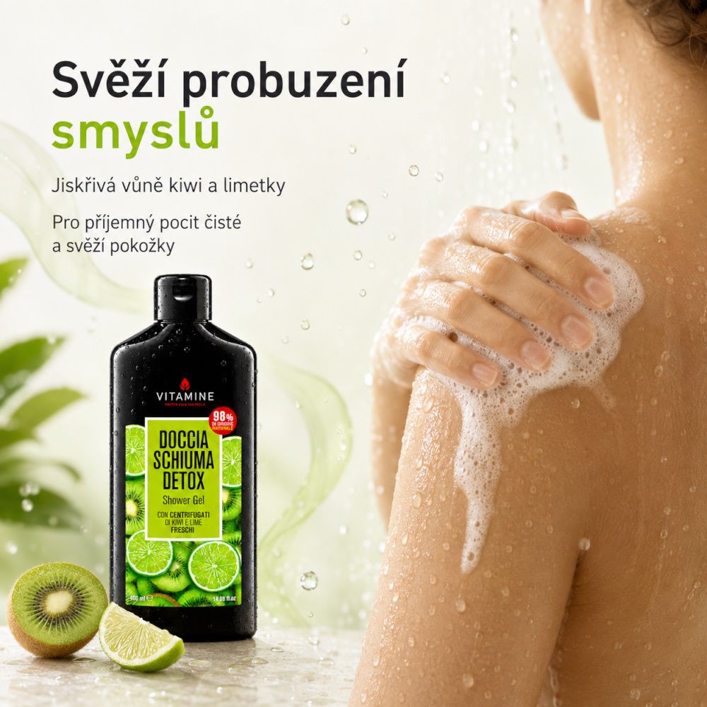Erboristica Vitamine Detox sprchový gel kiwi a limetka 400 ml
