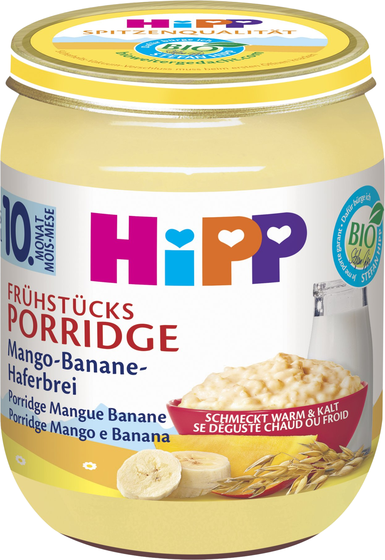 HiPP BIO Snídaňová ovesná kaše s mangem a banánem 160 g