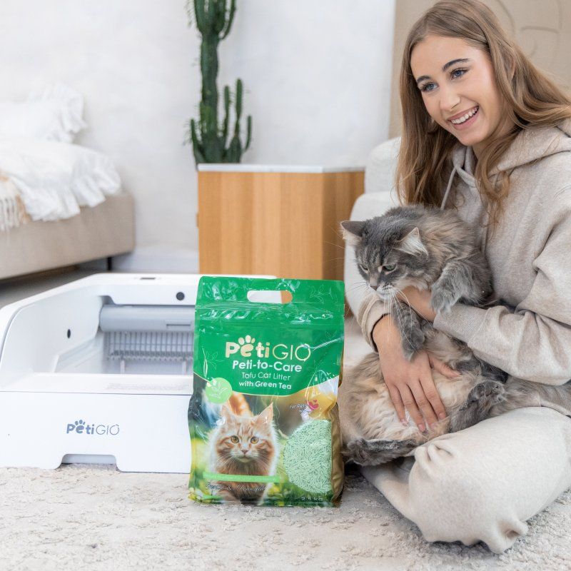 PetiGIO Peti-to-Care stelivo pro kočky Tofu Green Tea 1 x 2.5 kg