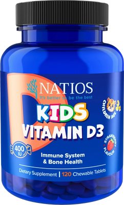 Natios Kids Vitamin D3, 400 IU 120 tablet