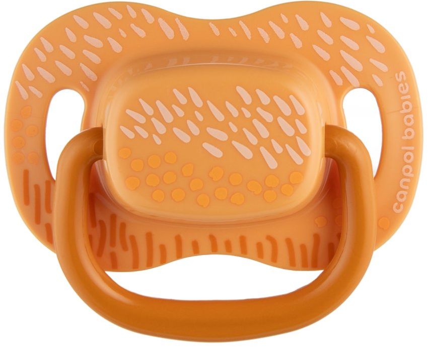 Canpol babies Set symetrických silikonových dudlíků Mountains 0-6m, žlutý 2 ks