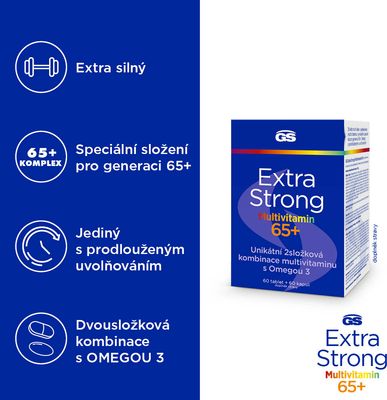 GS Extra Strong Multivitamin 65+, 60 tablet + 60 kapslí