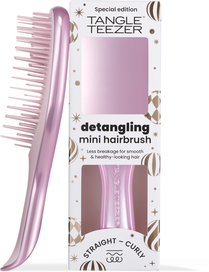 Tangle Teezer Ultimate Detangler Mini Chrome Pink Satin limitovaná edice kartáč na vlasy 1 ks