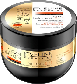Eveline Argan + Keratin maska na vlasy 8v1 300 ml