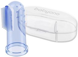 BabyOno Kartáček zubní prstový s pouzdrem modrý