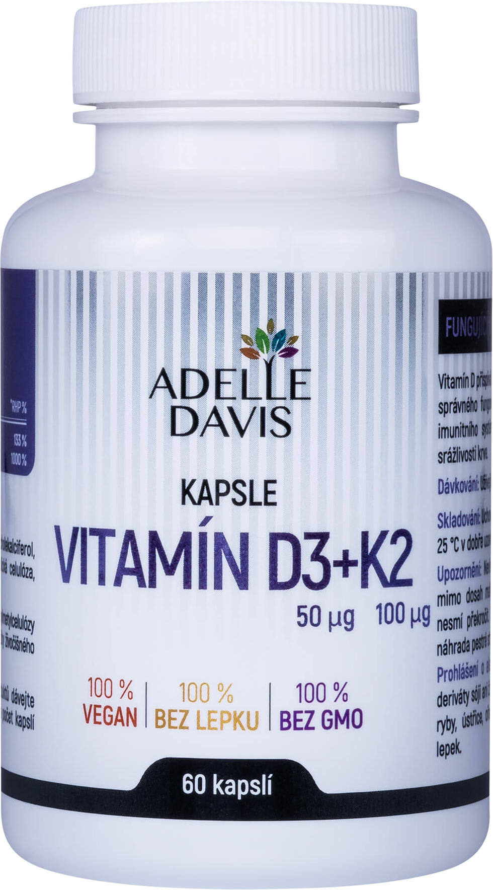 Adelle Davis Vitamín D3 + K2 60 kapslí 60 ks