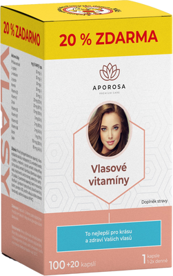 Aporosa premium Vlasové vitaminy 120 kapslí