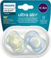 Philips Avent Šidítko Ultra air Obrázek 0-6m chlapec (duha) 2 ks