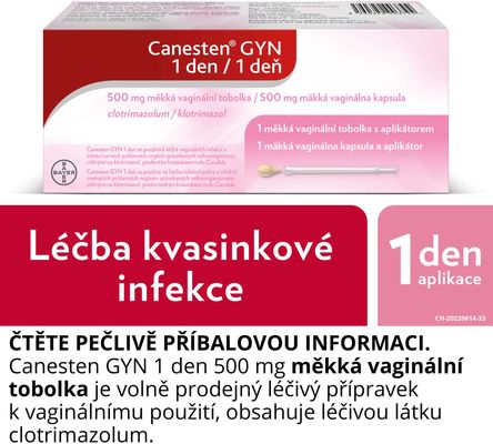 Canesten GYN 1 den 500 mg měkká vaginální tobolka 1 ks