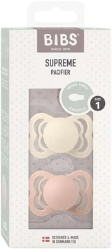 BIBS Supreme Symetrické dudlíky z přírodního kaučuku slonová Ivory/Blush 0-6m, 2 ks