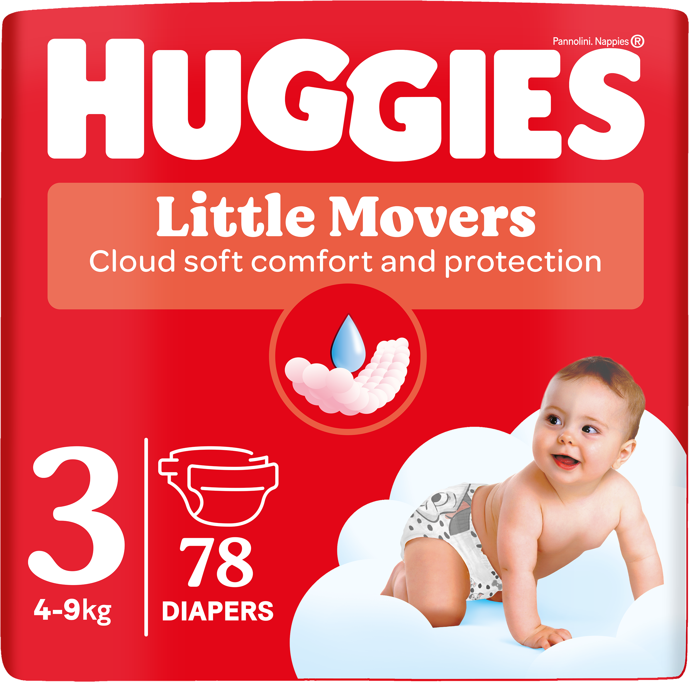 Huggies® Little Movers plenky 3 (4 - 9 kg) 78 ks