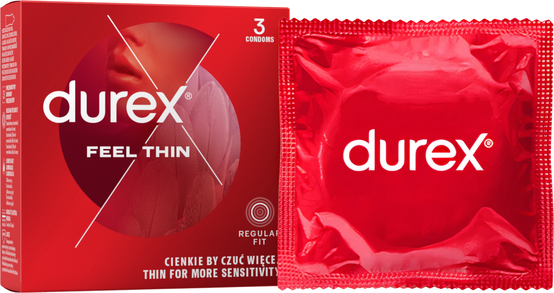 Durex Feel Thin Classic Kondomy 3 ks