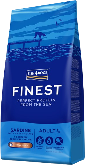 Fish4Dogs Granule malé pro dospělé psy Finest sardinka se sladkými bramborami 6 kg