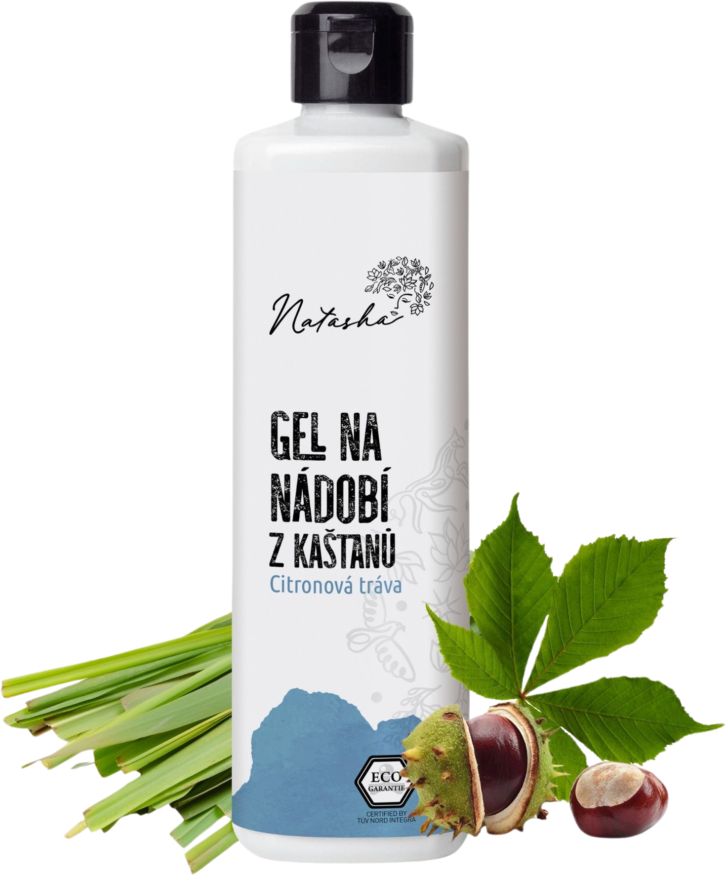 Natasha Gel na nádobí z kaštanů - citronová tráva 500 ml
