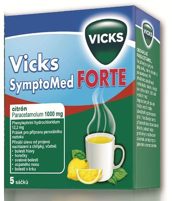 Vicks SymptoMed forte citrón por.plv.sol.5 5 ks