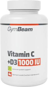 GymBeam Vitamín C+D3 1000 IU 90 tablet