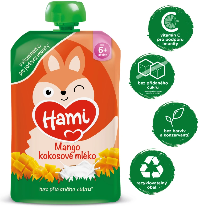 Hami Příkrm kapsička Mango a kokosové mléko 100 g