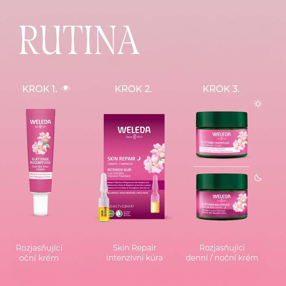 Weleda rozjasňující oční krém Divoká růže a bílý čaj 12 ml
