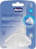 Chicco Dudlík na láhev Natural Feeling silikon, pomalý průtok , 0m+