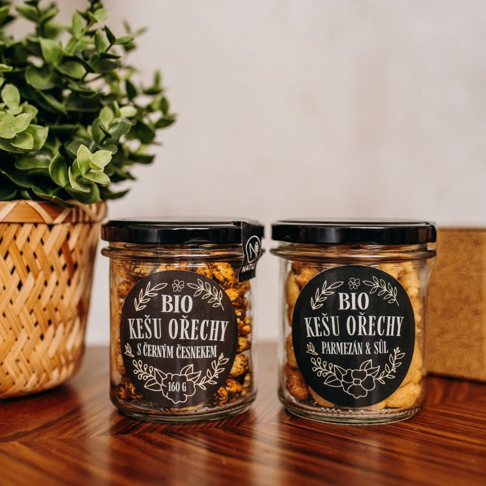 Natu Dárkový set BIO kešu ořechů deluxe II., 2 x 160 g