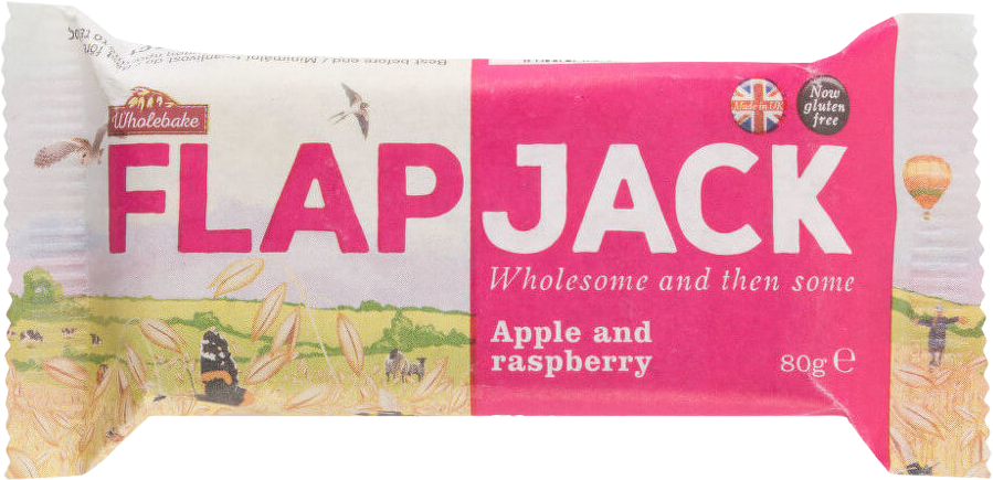 Wholebake Flapjack ovesný malina-jablečná šťáva bezlepkový 80 g
