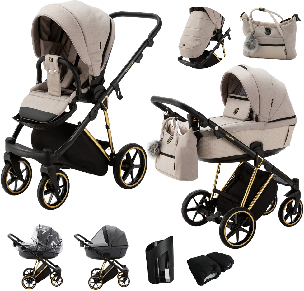 Adamex Kombinovaný kočárek Belissa Special Edition Beige/Gold