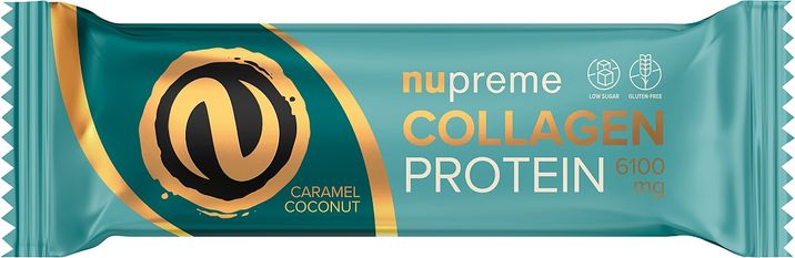 Nupreme Proteinová tyčinka s kolagenem v plastové dóze kokos/karamel 12 x 50 g