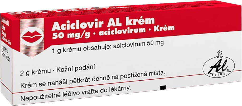 Aciclovir AL krém k léčbě oparů na rtech a obličeji 2 g