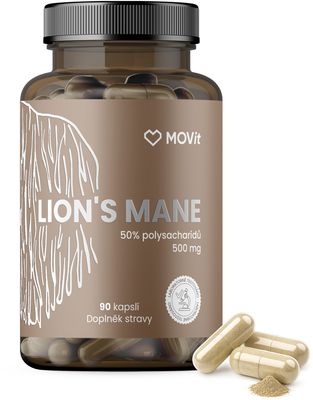 MOVit Energy Hericium - Lion's mane 50% polysacharidů 500 mg, 90 kapslí