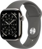 Apple Watch 11 GPS + Cellular 42mm přírodní titan - skálově šedý sportovní řemínek - M/L