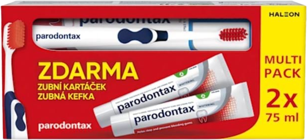 Parodontax zubní pasta Whitening 2x75 ml + zubní kartáček