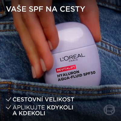 L'Oréal Paris Revitalift Filler SunPod Aqua Fluid s kyselinou hyaluronovou & SPF 30, 40 ml