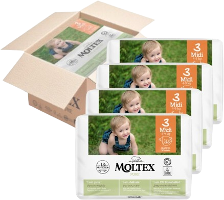 Moltex Plenky Midi 4-9 kg ekonomické balení 132 ks