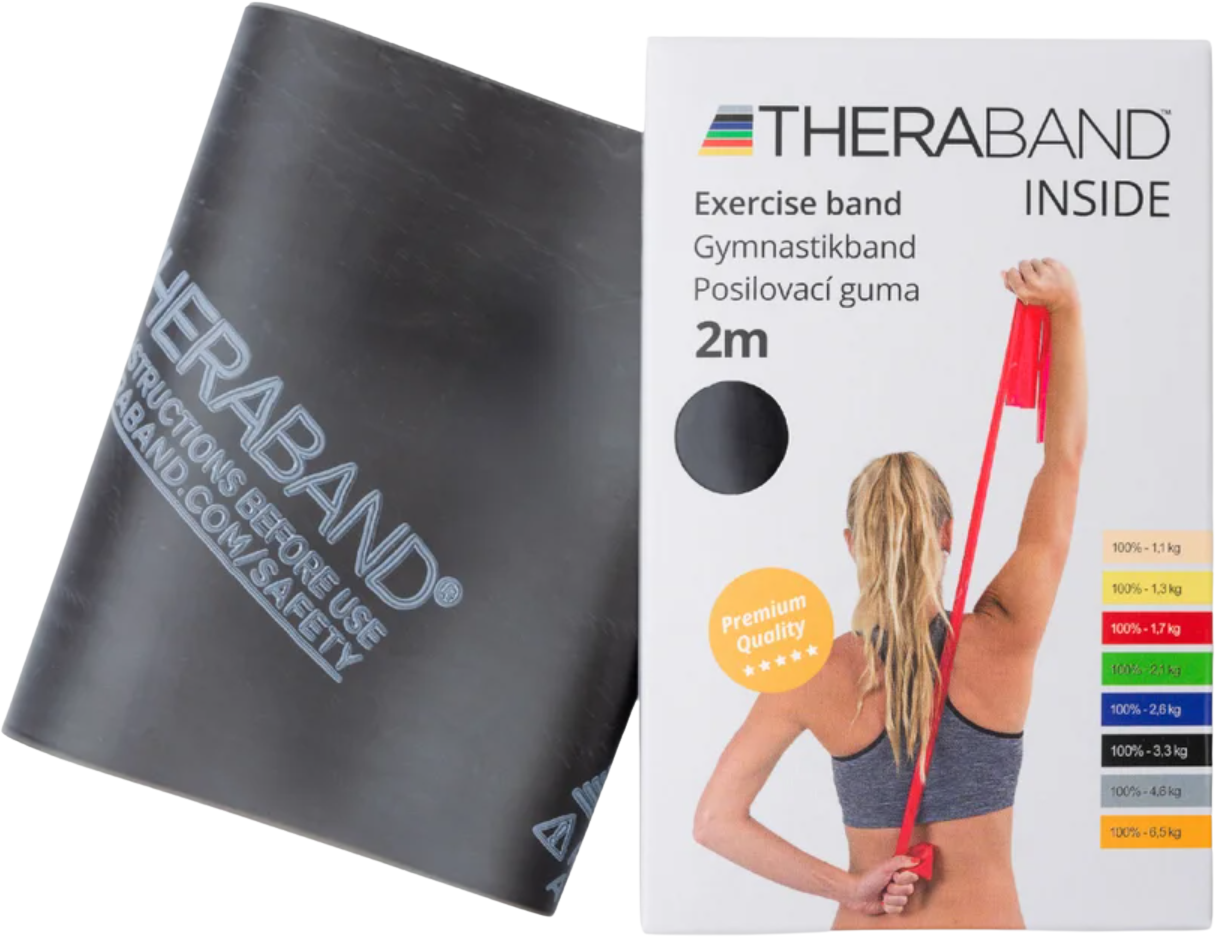 Theraband Inside posilovací guma, černá, speciálně silná 2 m
