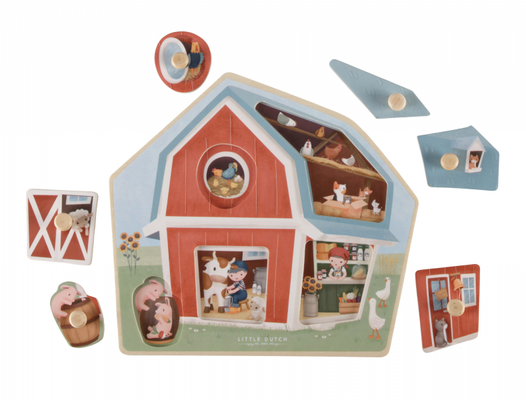 Little Dutch Puzzle vkládací dřevěné Farma