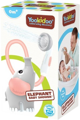 Yookidoo Dětská sprcha slon - šedorůžová